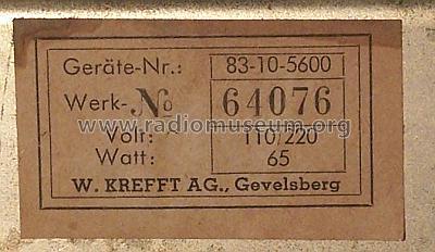 Weltfunk W5510 83-10-5600; Krefft AG, W.; (ID = 1078969) Radio