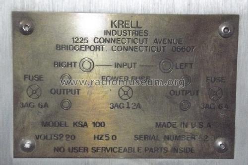 KSA-100 ; Krell Industries, (ID = 1450566) Ampl/Mixer