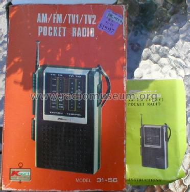 AM/FM/TV1/TV2 Pocket Radio 31-56; Kmart Corporation, S (ID = 1509174) Radio