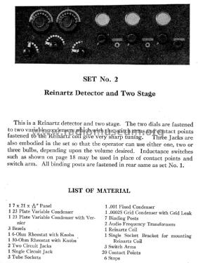 Reinartz Detector and Two-Stage Receiver Set No. 2; Kresge Co., S.S.; (ID = 1124127) Kit