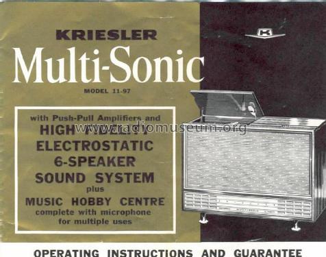 Hi-Fi Multi-Sonic 11-97 Ch= 89-19 Radio Kriesler Radio