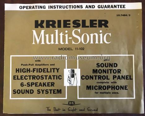 Hi-Fi Multi Sonic Stereo 11-102; Kriesler Radio (ID = 2618550) Radio