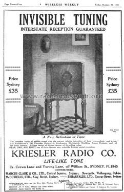 Invisible Tuning Radio ; Kriesler Radio (ID = 2517362) Radio