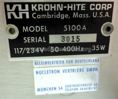 Generator 5100A; Krohn-Hite Corp.; (ID = 1589643) Equipment