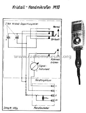 Kristall-Handmikrofon M10; Krüger, Paul, (ID = 2410458) Microphone/PU