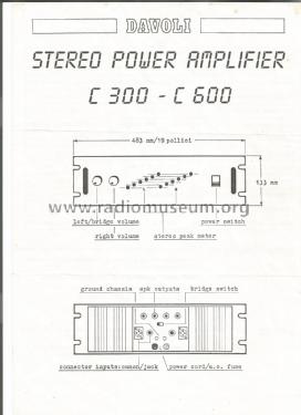 Davoli Stereo Power Amplifier C300; Krundaal Davoli; (ID = 1803079) Ampl/Mixer