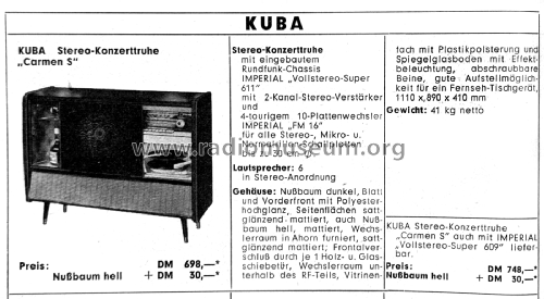 Carmen S Ch= 611 Stereo; Kuba Kuba-Imperial, (ID = 3073779) Radio