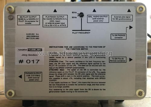 Nagra SN Pilot Transfer Unit LPS; Kudelski SA; (ID = 2122642) Divers