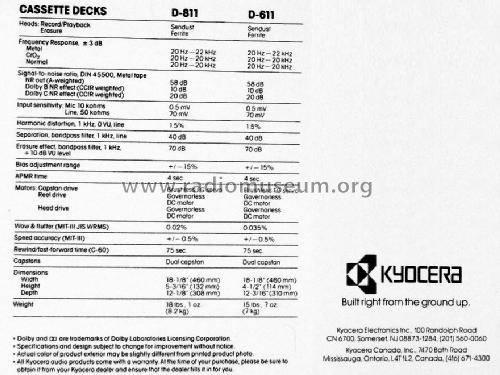 D-811; Kyocera Corporation (ID = 1673821) R-Player