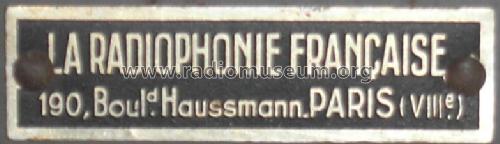 Inconnu - Unknown 1 ; La Radiophonie (ID = 404698) Radio