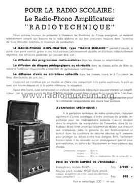 Combiné Radio-Scolaire 89.556; La Radiotechnique RT (ID = 2317069) Radio