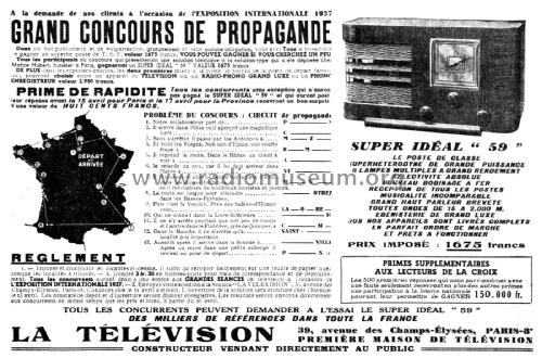 Super-Idéal 59; La Télévision, La (ID = 2132027) Radio