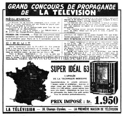 Super-Idéal 63; La Télévision, La (ID = 2132023) Radio