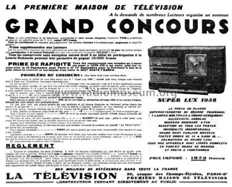 Super Lux 1938; La Télévision, La (ID = 2132029) Radio