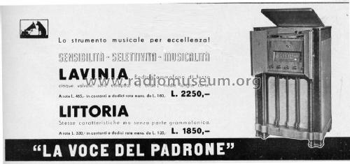 Littoria ; La Voce del Padrone; (ID = 2459975) Radio