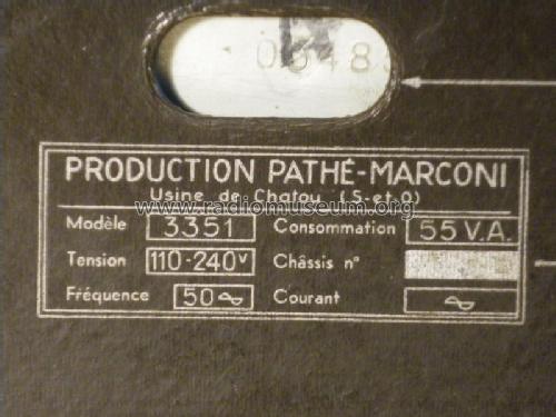 Électrophone Coffret 3351; Pathé-Marconi, Les (ID = 1232092) Sonido-V