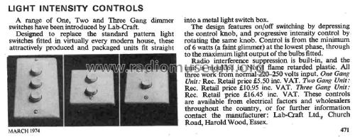 Light Intensity Controls ; Lab-Craft Ltd.; (ID = 2882563) Misc