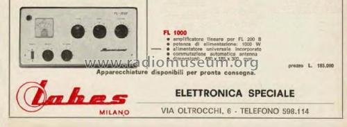 Amplificatore Lineare - Linear Amplifier FL 1000; Labes, (ID = 2739069) RF-Ampl.