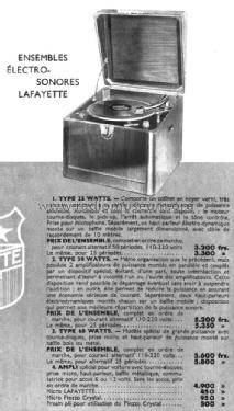 Ensemble Électro-Sonore 25 Watts; Lafayette-France La (ID = 2272606) R-Player