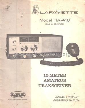 10m AM-Transceiver HA-410; Lafayette Radio & TV (ID = 2982904) Amat TRX