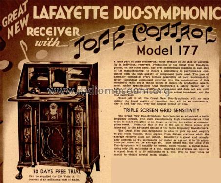 177 Duo Symphonic ; Lafayette Radio & TV (ID = 681605) Radio