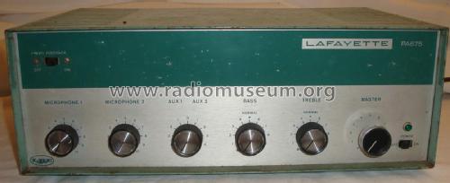 P.A. Amplifier PA675; Lafayette Radio & TV (ID = 1809679) Ampl/Mixer