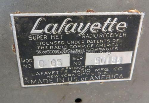 C65 ; Lafayette Radio & TV (ID = 1898335) Radio