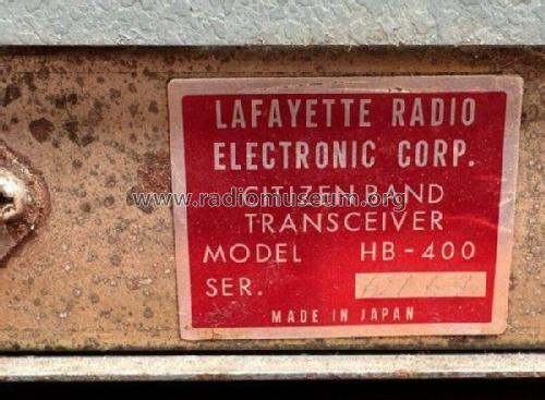 CB Transceiver HB-400; Lafayette Radio & TV (ID = 2986143) Citizen