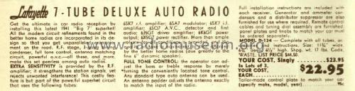 D-134 ; Lafayette Radio & TV (ID = 843769) Car Radio