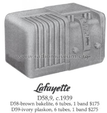 D-59, 6 Tube AC-DC ; Lafayette Radio & TV (ID = 1439095) Radio