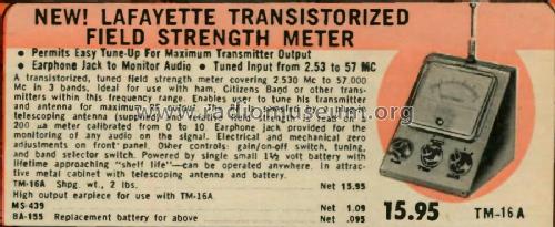 Field Strength Meter TM-16A; Lafayette Radio & TV (ID = 3043438) Equipment