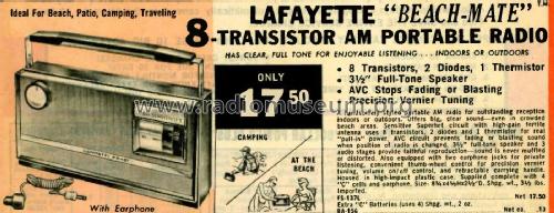 High Sensitivity 8 Transistor 'Beach-Mate' FS-137; Lafayette Radio & TV (ID = 3039229) Radio