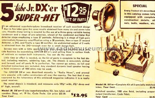 Jr. DX'er-5 Junior DX'er; Lafayette Radio & TV (ID = 654358) Kit