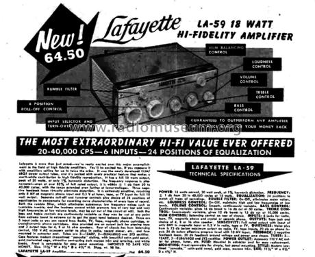 LA-59; Lafayette Radio & TV (ID = 2902246) Ampl/Mixer