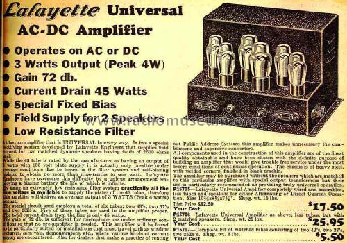 P15706 3 Watt Universal Amp.; Lafayette Radio & TV (ID = 657953) Ampl/Mixer