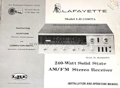 Solid State Receiver LR-1500TA; Lafayette Radio & TV (ID = 2968220) Radio