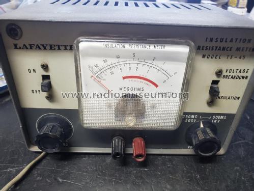 Insulation Resistance Meter TE-45; Lafayette Radio & TV (ID = 2821191) Equipment