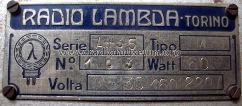A435M; Lambda - Olivieri e (ID = 782518) Radio