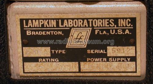 FM Modulation Monitor 205A; Lampkin Laboratories (ID = 1084811) Equipment