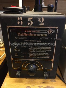 Multiflex-Galvanometer MG1; Lange, Dr. Bruno (ID = 2929219) Equipment