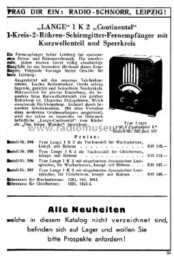 Continental 1K2 ; Lange GmbH, Johannes (ID = 1505448) Radio