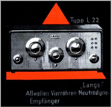 Neutrodyne L22; Lange GmbH, Johannes (ID = 1513818) Radio