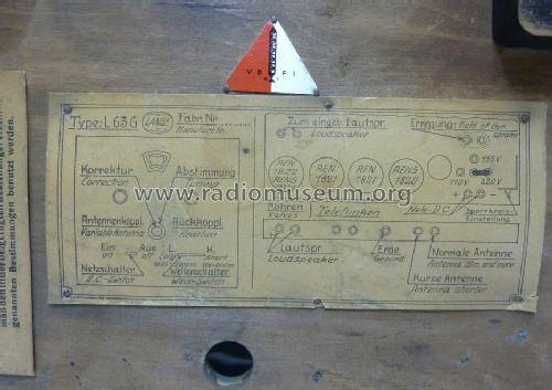 L63 G T ohne Lautspr., Gleichstrom; Lange GmbH, Johannes (ID = 1401086) Radio