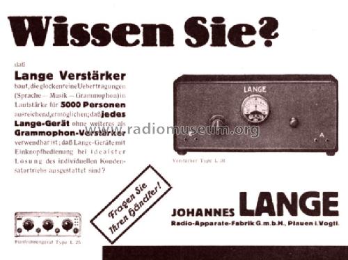 Verstärker L31; Lange GmbH, Johannes (ID = 1518979) Ampl/Mixer