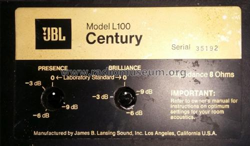 L100 Century ; Lansing, James B. (ID = 2521002) Speaker-P