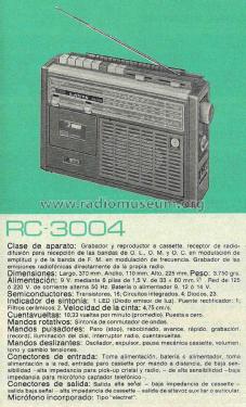 Radio/Cassette 4 Ondas RC-3004; Lavis S.A., Labelson (ID = 2599777) Radio