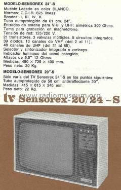 Sensorex 20-S ; Lavis S.A., Labelson (ID = 3106433) Television