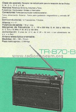 T-870B AM/FM; Lavis S.A., Labelson (ID = 3104410) Radio