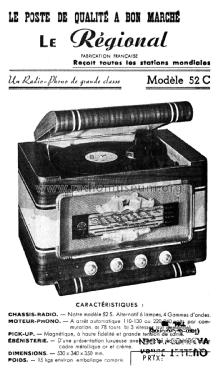 Radio-Phono 52C Ch= 52S; Le Régional; Neuilly (ID = 1995506) Radio