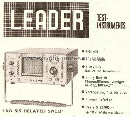 Delayed Sweep LBO-515; Leader Electronics (ID = 784001) Equipment